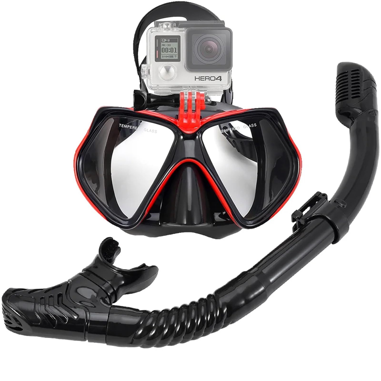 Buceo Máscara de Snorkel Máscara de Buceo con Kit de Snorkel para cámara Deportiva subacuática GoPro, Gafas de natación Profesionales antivaho y secas