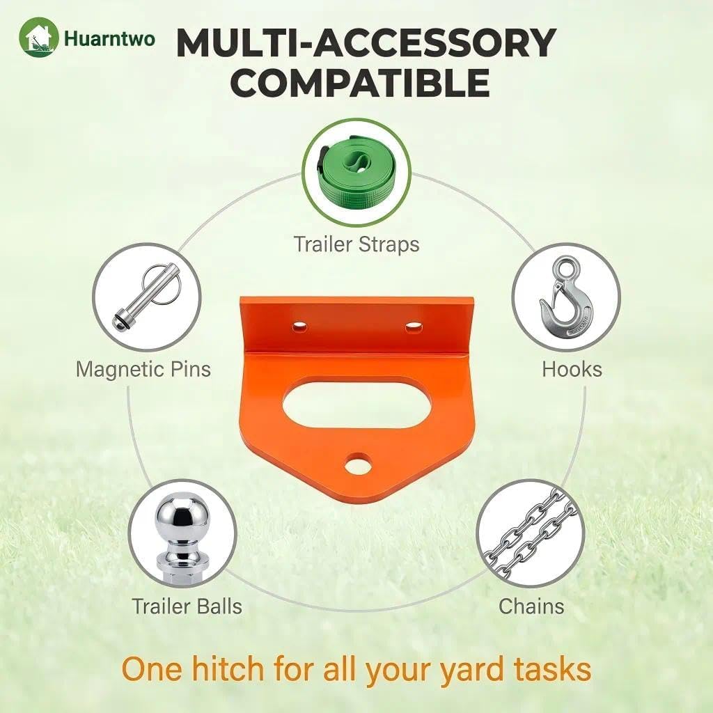 Universal Zero Turn Mower Trailer Hitch 2.5" Center Orange