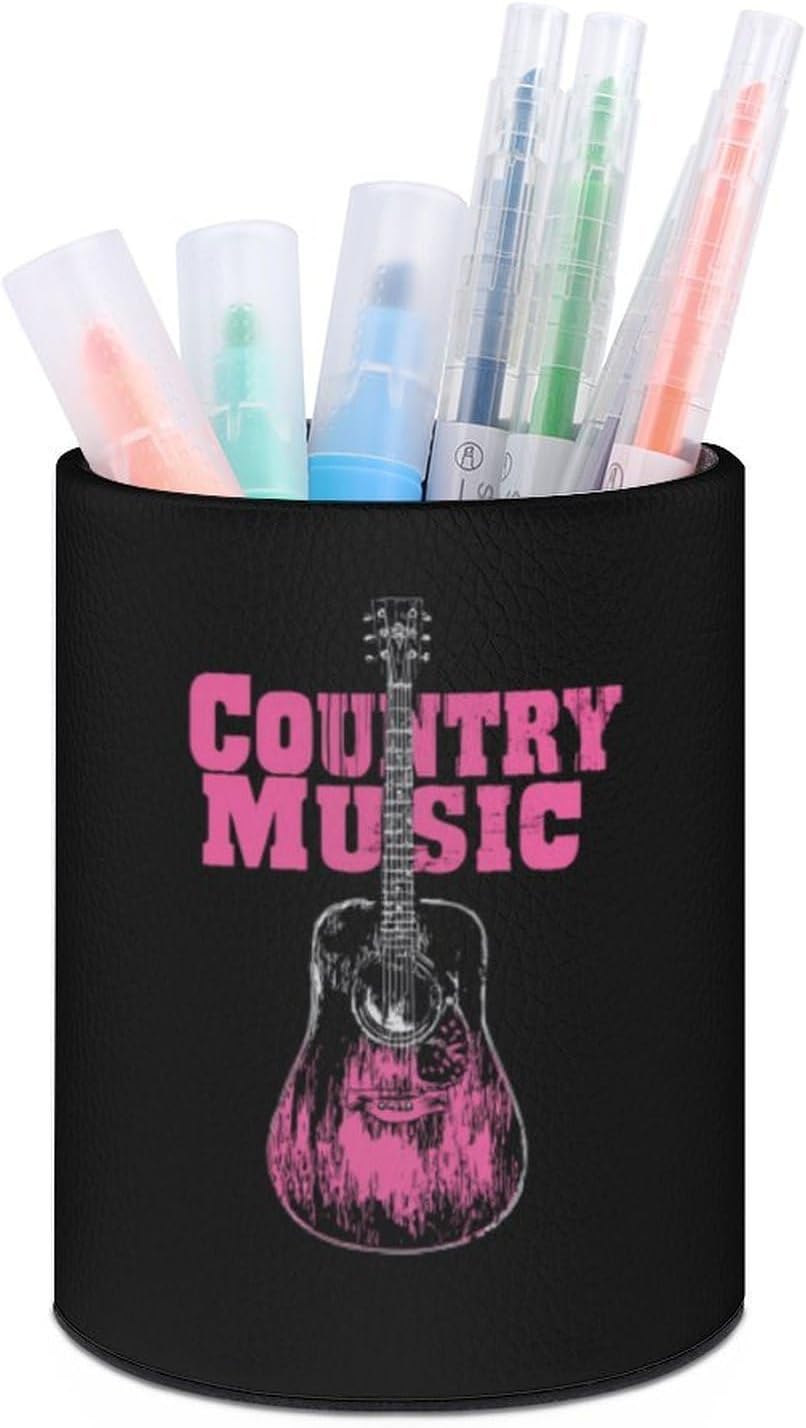 Country Music Guitar Simple Pen Holder for Desk Cup Pencil Holder