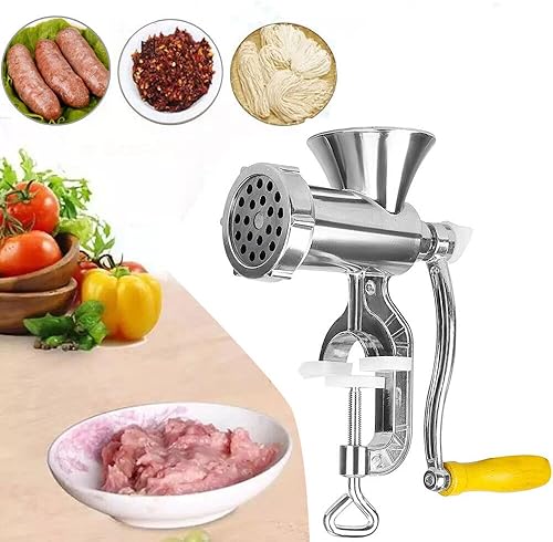 Miniatura 9 de Molinillo manual de carne de acero inoxidable máquina de molienda de alimentos relleno de salchichas para el hogar picadora de cerdo máquina de