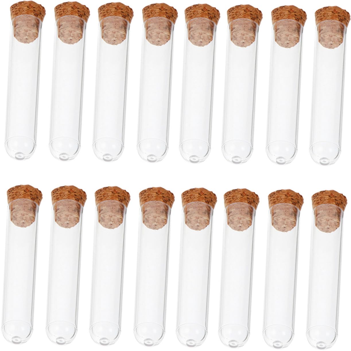 NAMOARLY 50pcs Plastic Test Tube Science Test Tubes Small Bottle Little Bottles Powder Vials Transparent Vial Liquid Vial with Caps Chemistry Test Tube Clear Vials Laboratory Supplies