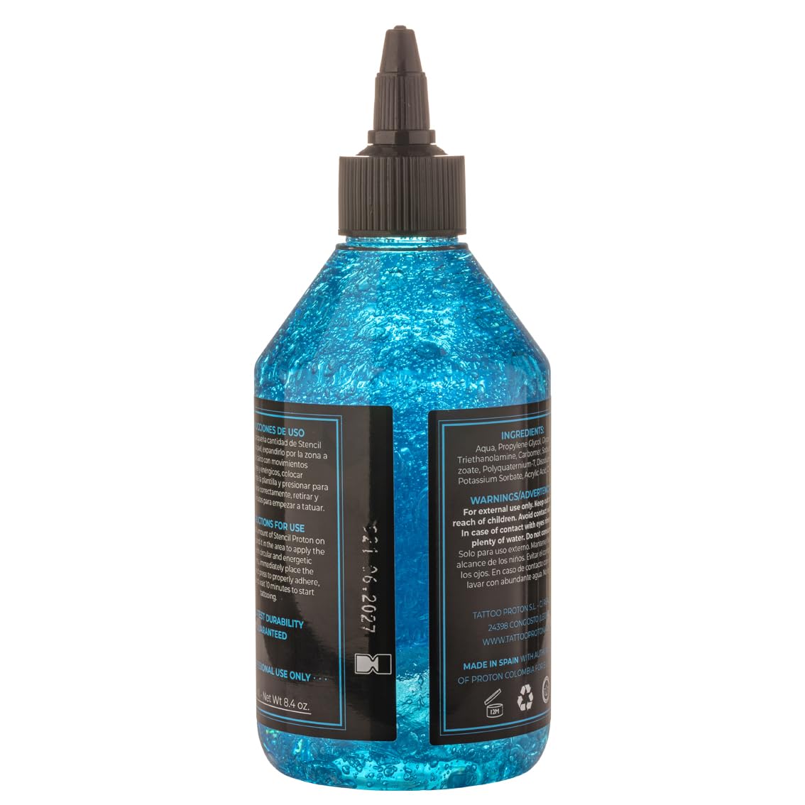 Proton Professional Stencil Primer Azul - 250ml / 8.5 Oz. Fijador plantillas tatuaje extrafuerte. Stencil Tattoo