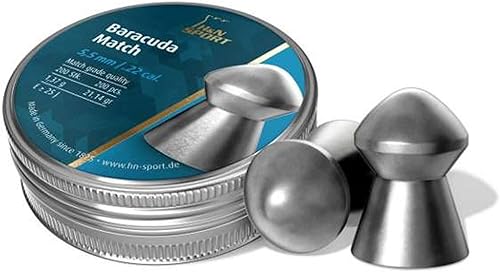 Haendler & Natermann Baracuda Match - Pellets abovedados para pistola de aire calibre .2221.14 granos (200 unidades)