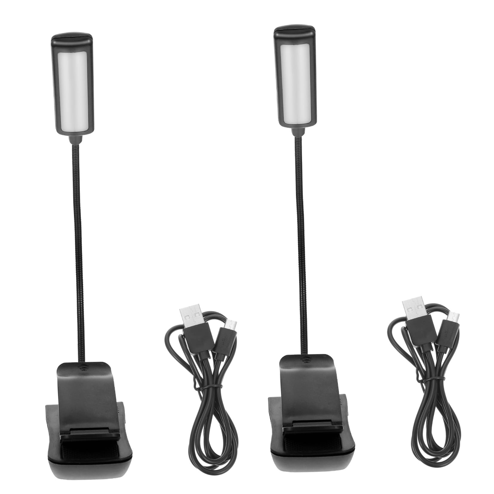OUNONA Lampe de Lecture LED Noire à Pince pour Partition Musicale, Design Stable et Équilibré, Lot de 2, pour Piano et Chevet