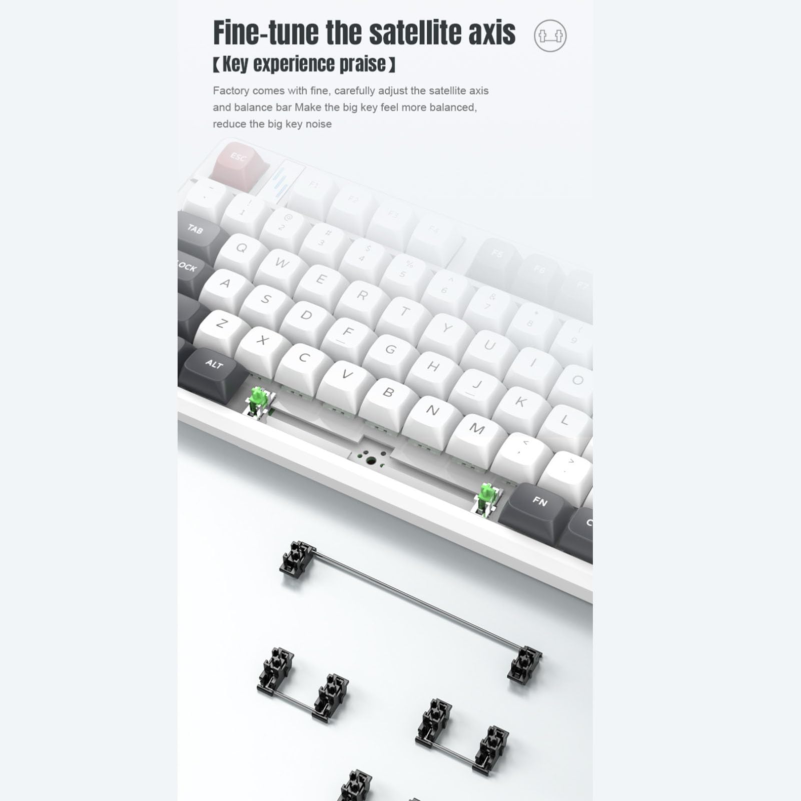 Annadue Bezprzewodowa Klawiatura Mechaniczna, Tri Mode BT 5.0, 2.4GHz, Przewodowa, Klawiatura z możliwością Wymiany i Wstępnie Lubed Linear Switches, Podświetlany RGB do Tabletu PC