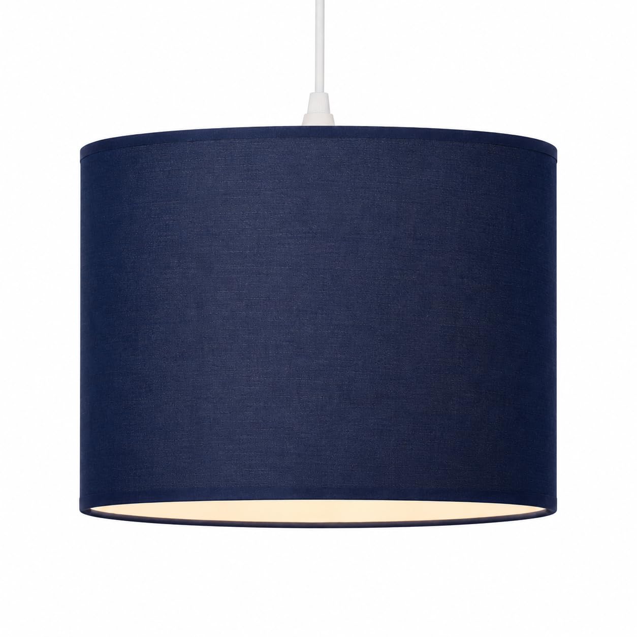 Loxton Lighting - 25.5cm Dia' Cotton Cylinder Lamp Shade (Navy) β Easyfit Pendant Light or Shade for Table Lamp