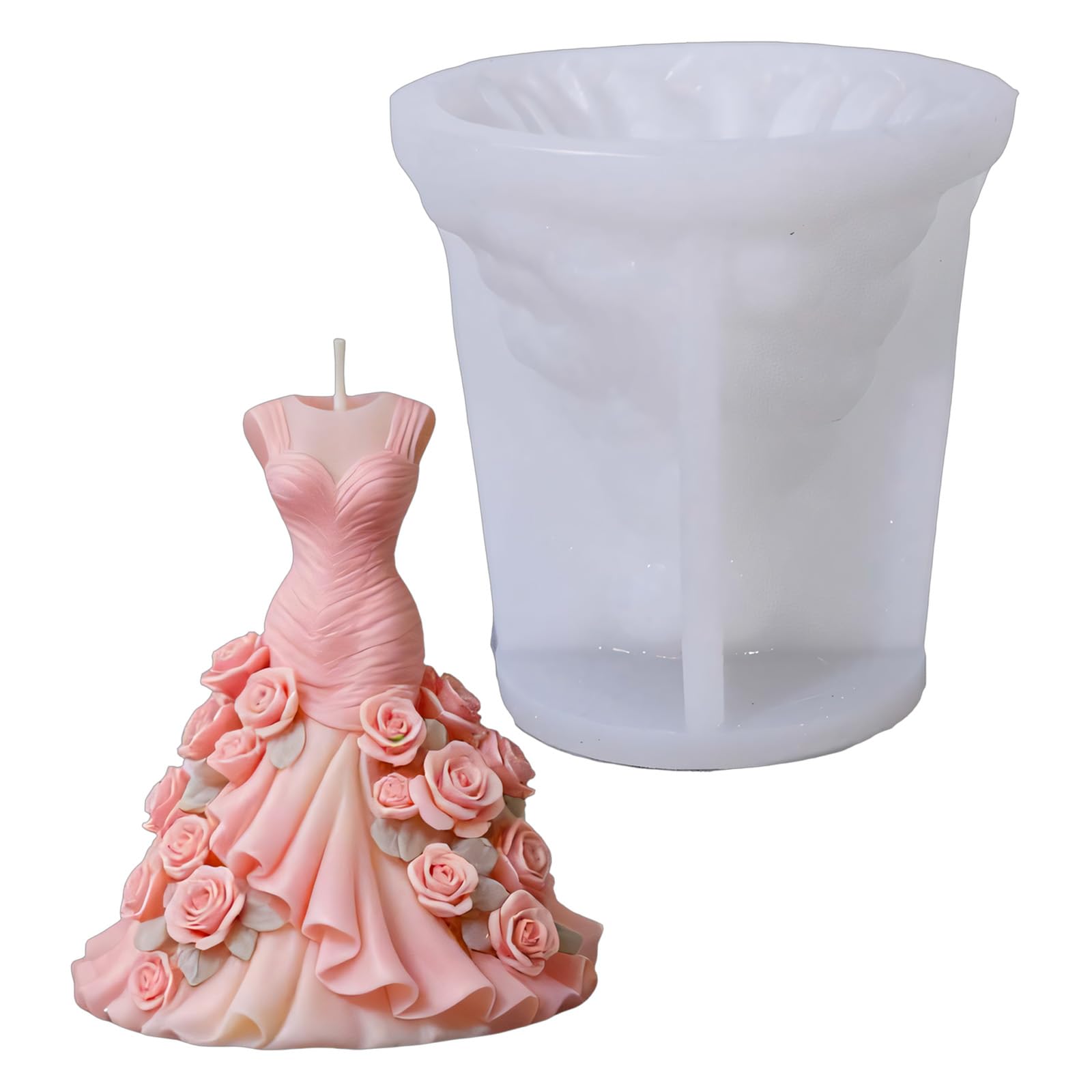 Hredyqw Silicone Flower Skirt Candle Mould For Handmade Aromatherapys Candle With Detailed Floral Designs