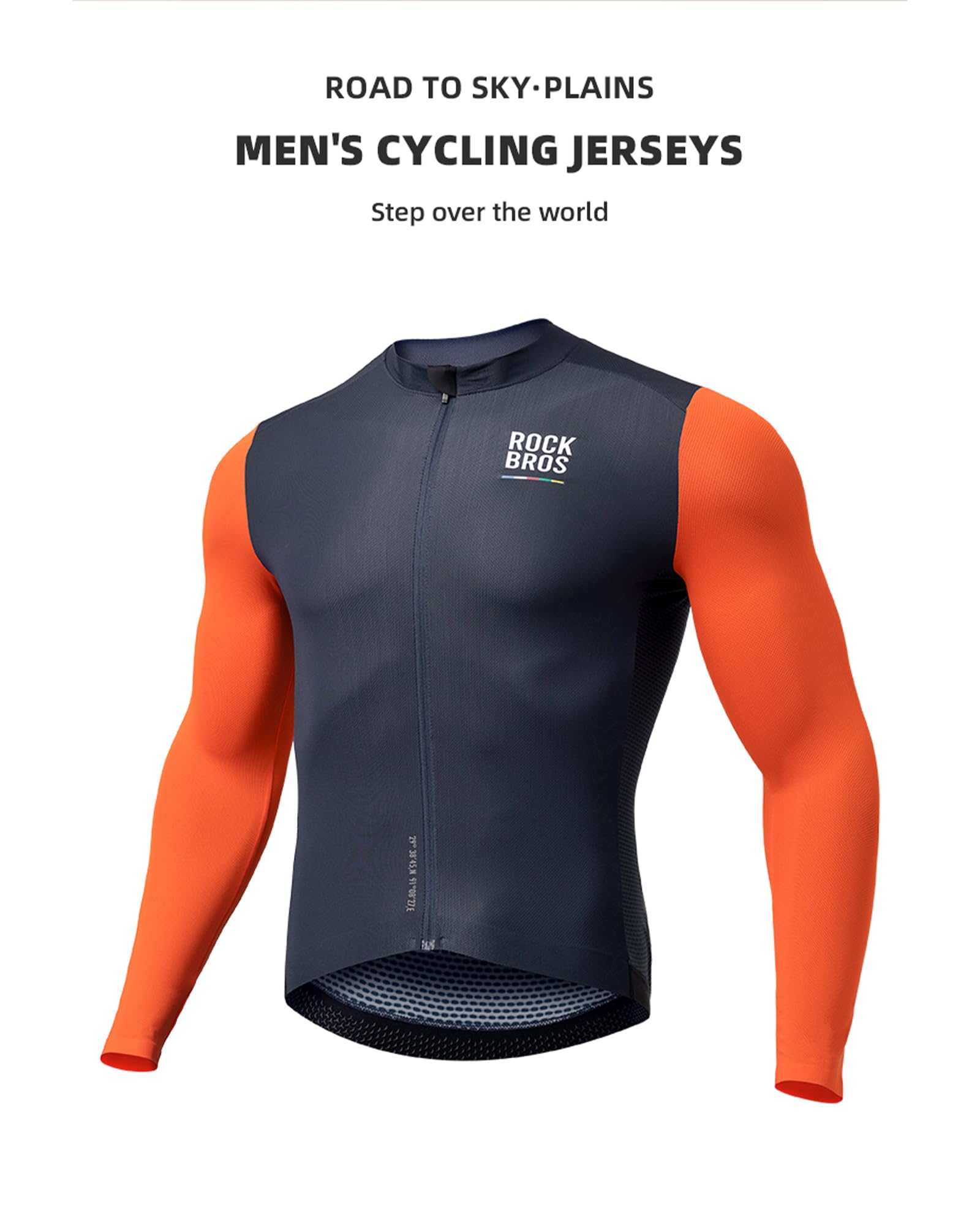 ROCKBROS Road to Sky koszulka kolarska męska koszulka z długim rękawem oddychająca odzież rowerowa dla mężczyzn szybkoschnąca rower szosowy rower górski