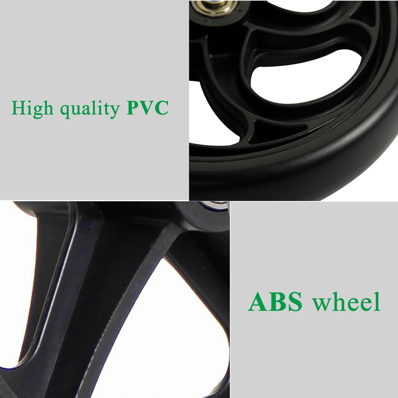 13/15/20cm Negro PVC Ruedas De Antideslizantes For A Lightweight Rollator