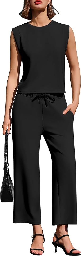 SPECIALMAGIC Two Piece Sets for Women Summer Outfits Lounge Sets Wide Leg Crop Pants Vacation Travel Outfits