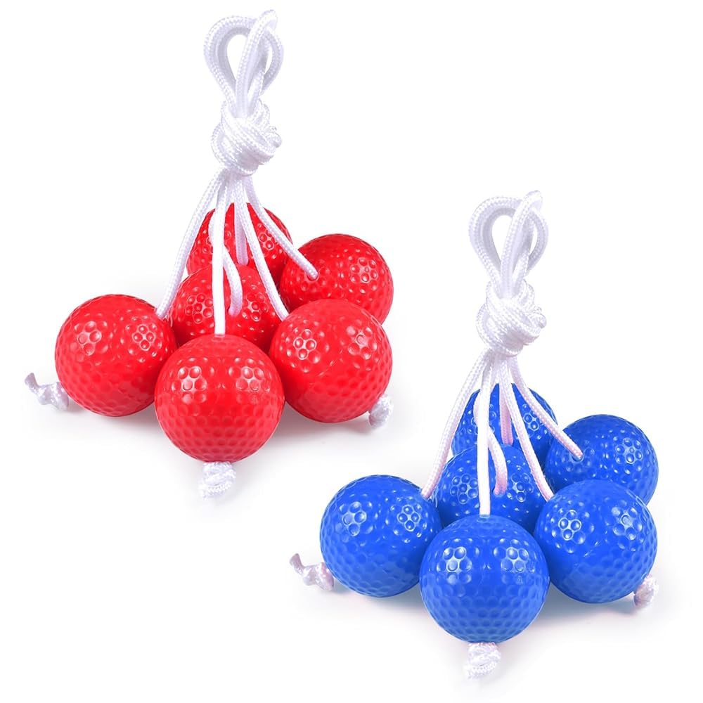 6 Pairs Golfbälle,Leiter-Golfball für Wurfspiele,Leitergolf Bälle,Leiter Golf Ball für Toss Spiel,Golf Trainingsbälle,Leitergolf Outdoor,wurfspiel kinder,Outdoor Game gemischte Farben Ball Sets