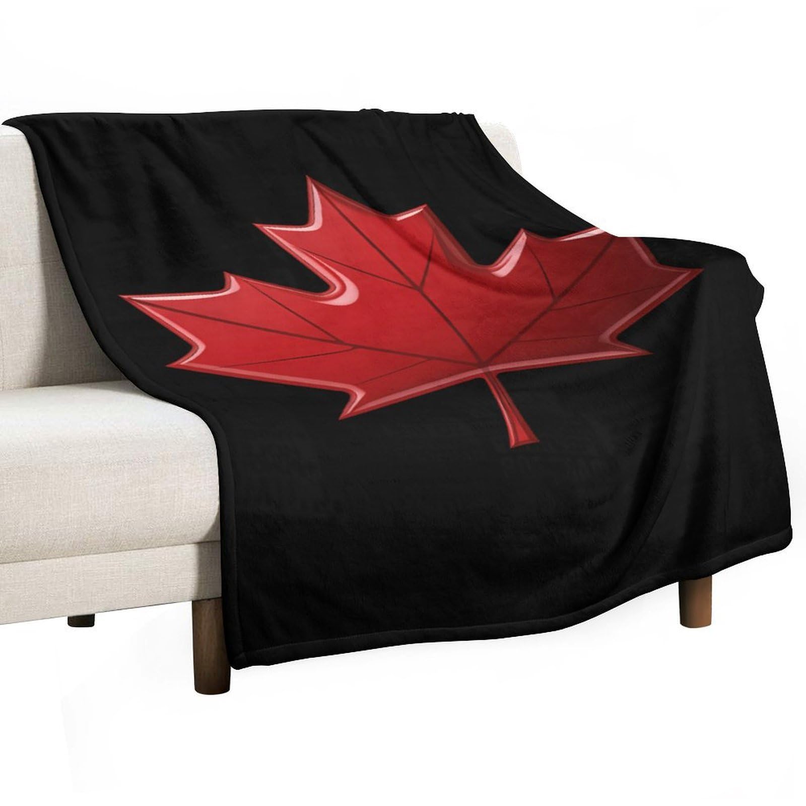 Cgsbngha Style Canada Flag Maple Leaf Flannel Fleece Blanket Lightweight Soft Throw Blankets For Sofa Couch Bed Chair