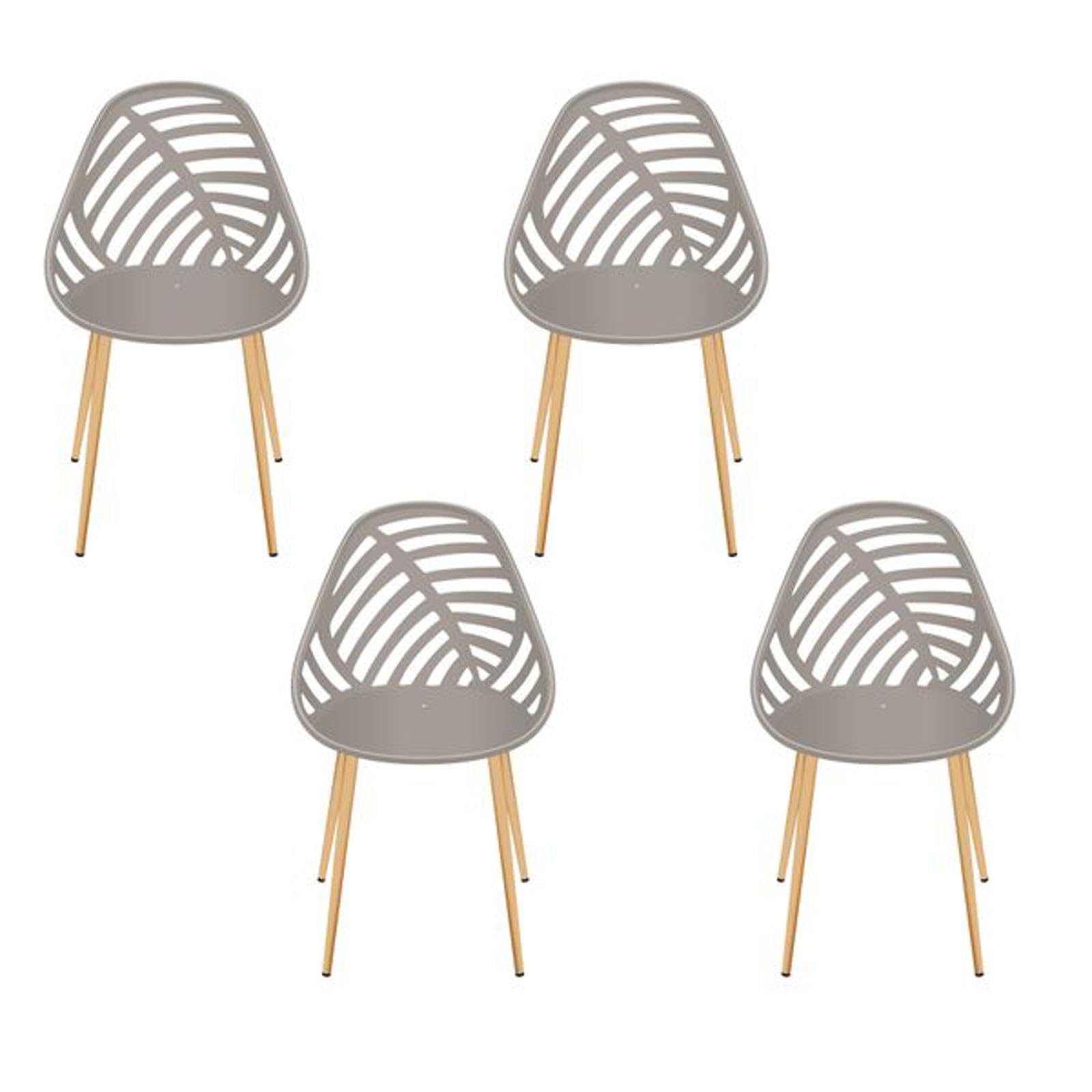 HOME DECO FACTORY Lot de 4 Chaises Alameda Mobilier d'Extérieur Taupe