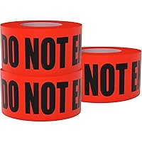 Vista 15 de Cinta amarilla brillante de precaución 3 x 1000 impresa en negro contrastante, 3 pulgadas. Ancha para la máxima legibilidad. Diseño resistente.