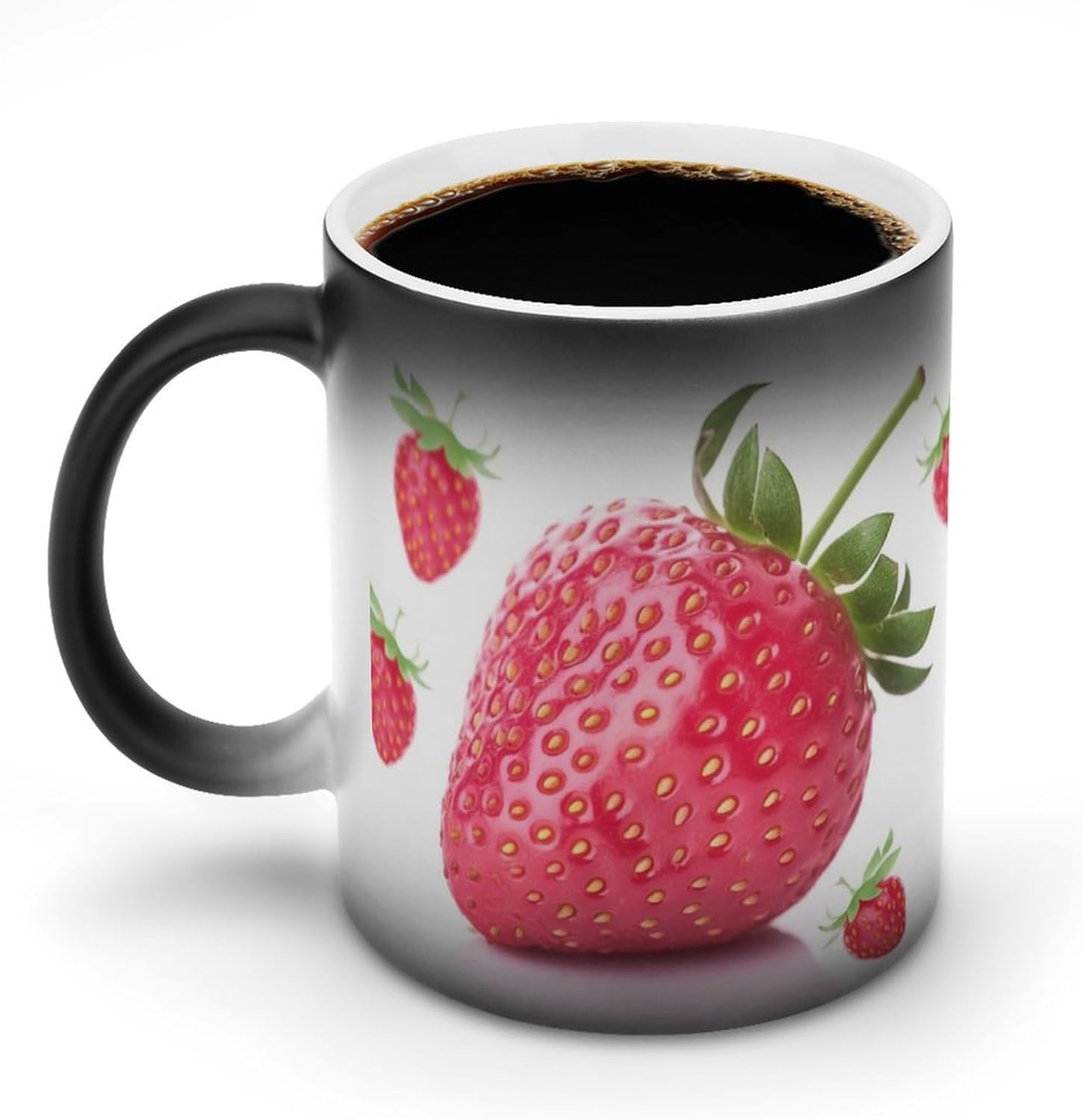 Color Changing Cups,Strawberry Printed 11 Oz Ceramic Cups for Birthday Men Women