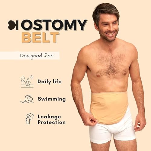 Miniatura 2 de SIIL Cinturón de ostomía para hombre  Fundas para bolsas de colostomía e ileostomía para deportes y natación  Cinturón de estoma sigiloso con