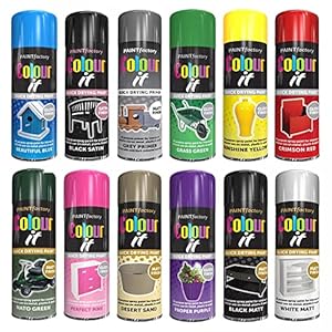 1 x All Purpose Crimson Red Aerosol Spray Paint 250ml Quick Drying Spray, Fast Dry and Excellent Coverage for Wood…