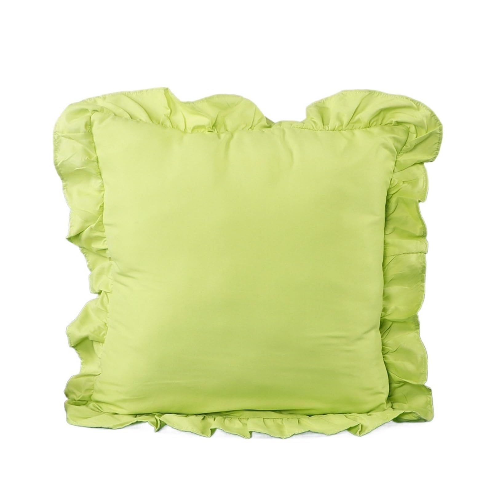 LYXYGMV 1 Pc Ruffled Pillowcase Core Envelope Pillow Shams Soft Breathable Non Shrinking For the Bedroom(Green,40x40cm No Pillow)
