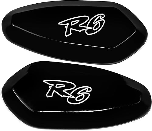 Miniatura 2 de Krator Juego de placas de bloqueo de espejo con logotipo grabado negro compatible con Yamaha YZF R6 (1999-2007) 2000 2001 2002 2003 2004 2005 2006 +