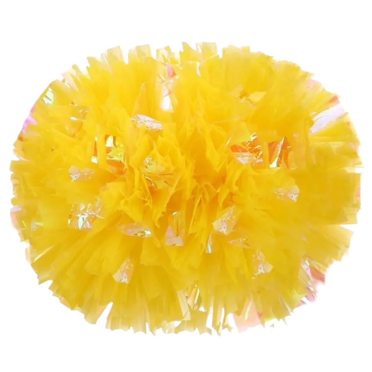 Glitter Metallic Foil Pompoms, Plastic Cheerleader Pom Poms 25cm Multicolor Pack of 6(Color 1)