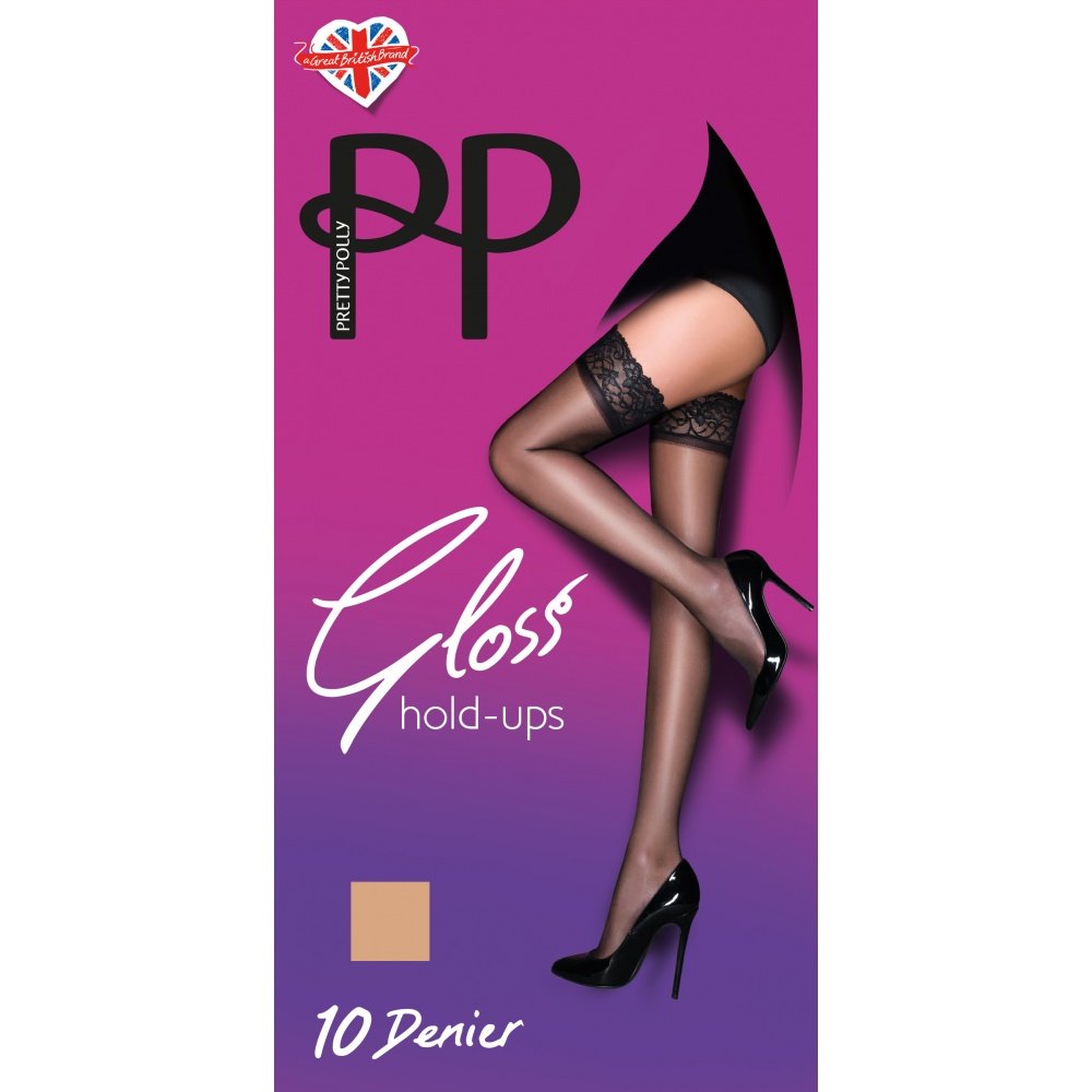 Pretty Polly Women's Black (Black Black) 10D Gloss Hold Ups Glossy Fine 10 Den 3 Tights, One Size (Manufacturer Size:os)