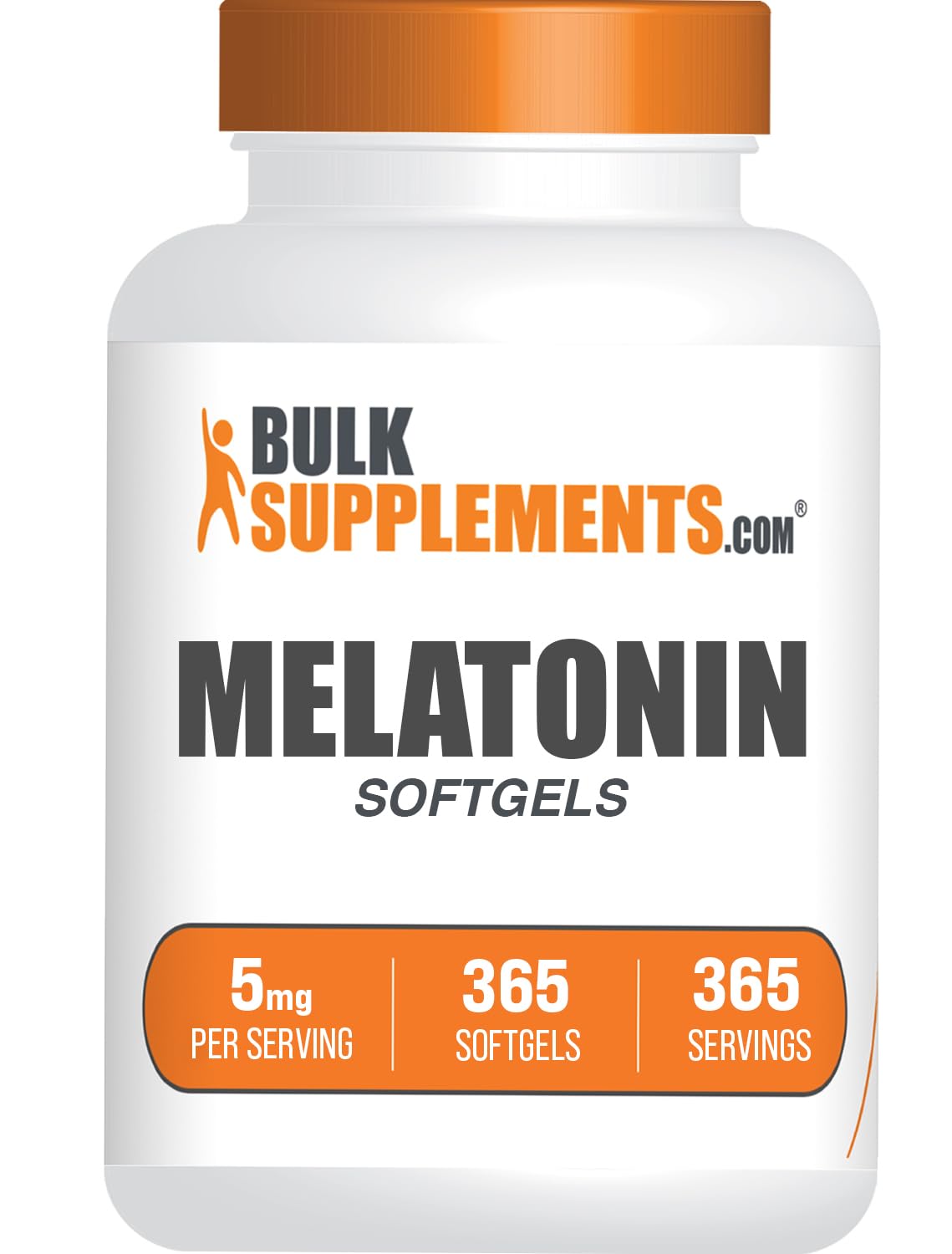 BulkSupplements.com Melatonin 5 mg Softgels – Sleep Supplement for Adults, 5 mg per Serving, Gluten Free, 1 Softgel per Serving, 365 Count (Pack of 1)