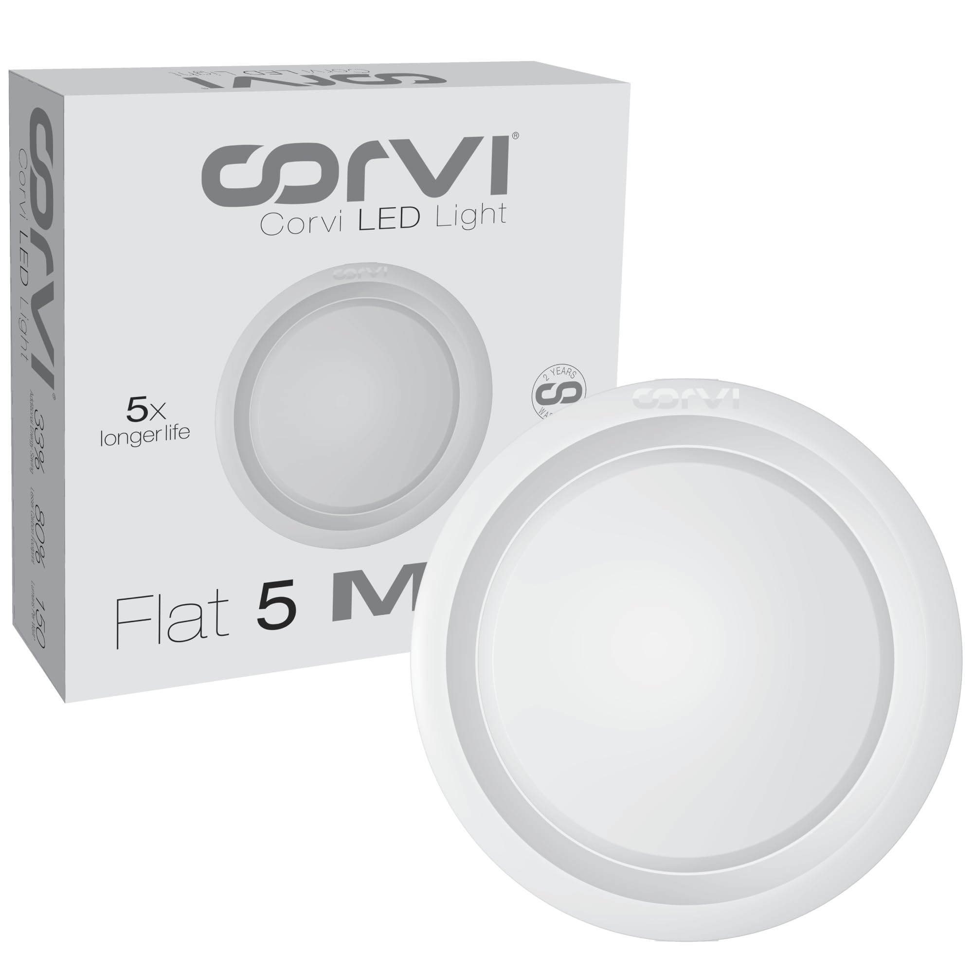 CORVI LED Flat 5 Round False Ceiling Light | 18 Watts illumination using 12 Watts power | Dimmable & Driverless | Backlit for Maximum Output | 4000K Easy White (P1)-picture-14