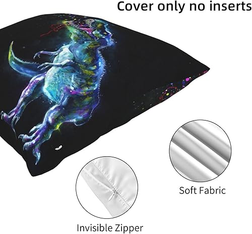 Miniatura 3 de Aimeryup Throw Pillow Covers 16x16 Inch Black Dinosaur Decorative Pillow Covers Cushion Covers cojines decorativos para sala Pillow Cases Cute Throw