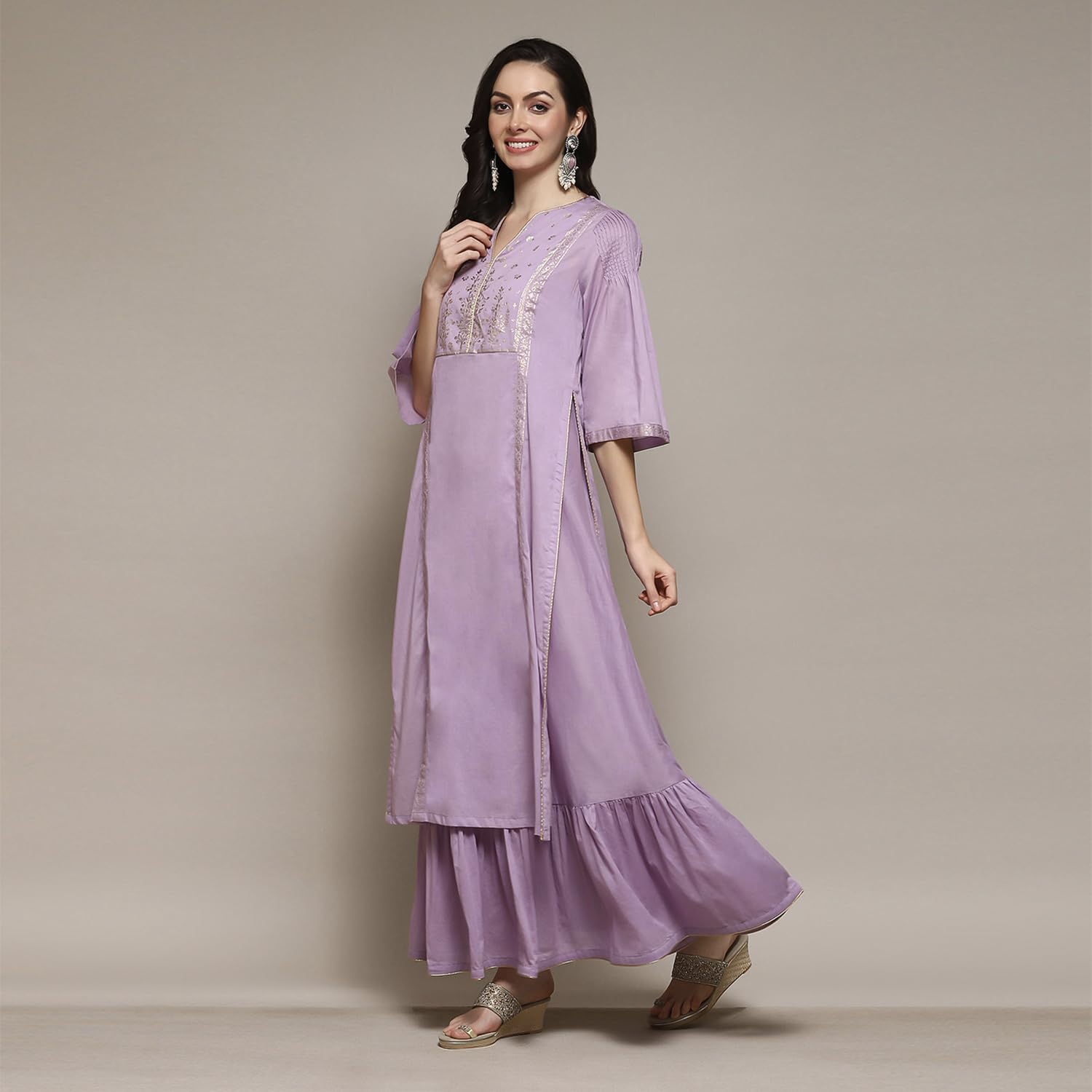 Biba Women's Cotton Tunic Shirt Printed Flared Mix and Match(Mnmassorted14780E_Lilac_34), Regular Fit, Medium 2