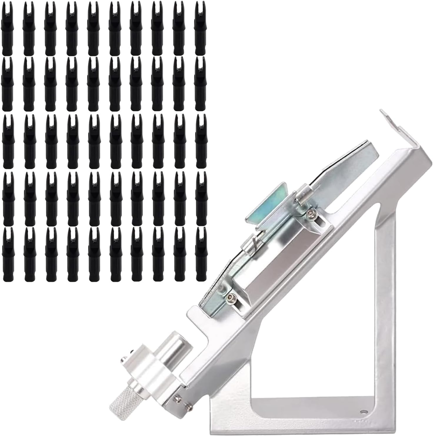 SOPOGER Archery Fletching Tools Jig with 50 Packs Archery Arrows Nocks,Adjustable Arrow Fletchings Jig Kit Arrow Inserts for Carbon Arrows .244/6.20mm