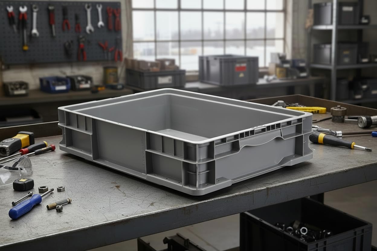 Hudson Exchange 24 x 15 x 5" (3 Pack, 5.2 Gallon) Straight Wall Handled Storage Container Tote, Gray/Brown