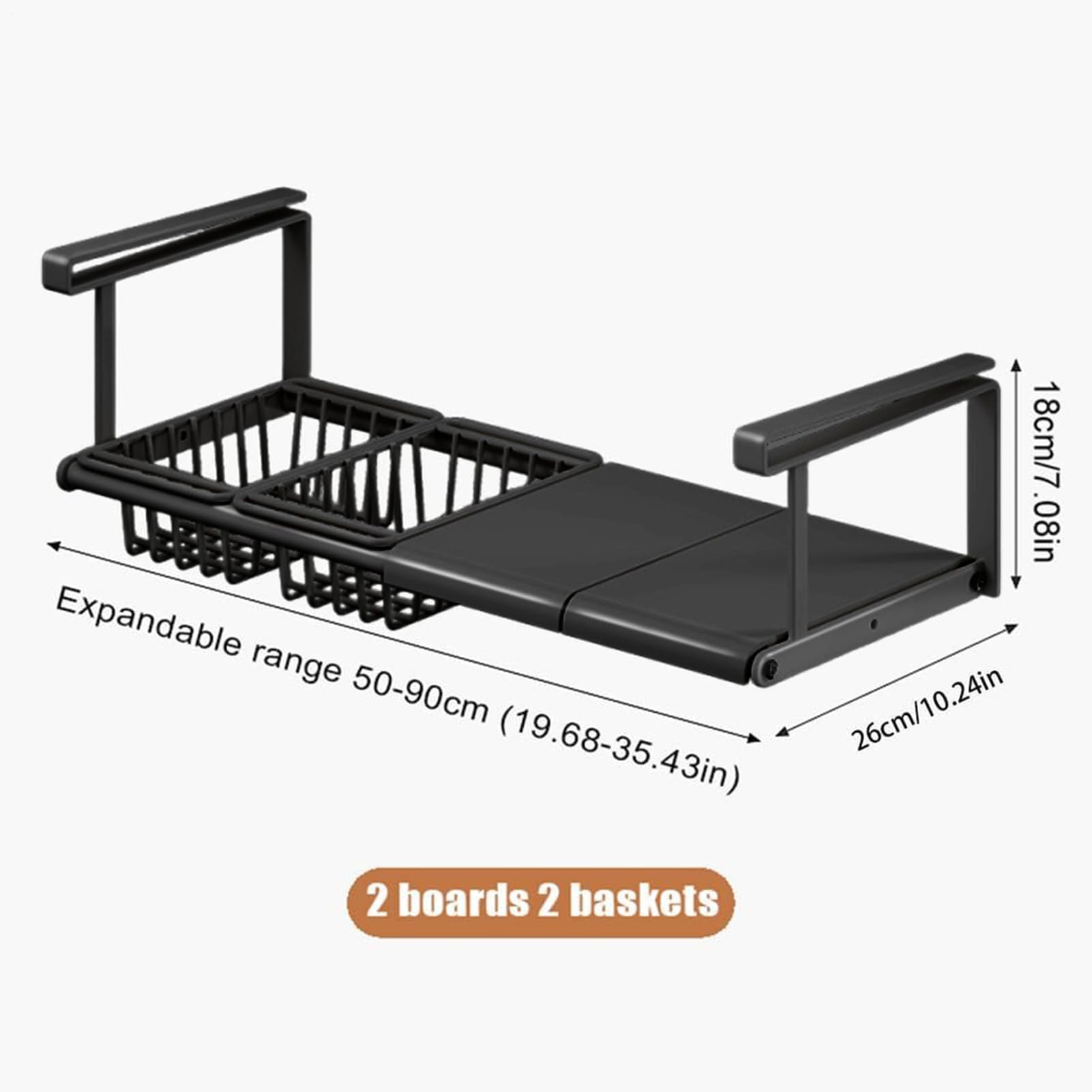 Bajo el Gabinete Cesta extensible sin taladrar | Organizador para debajo del estante Para Lavandería, Dormitorio, , Residencia Estudiantil, Hogar, Cocina, Baño, Armario,