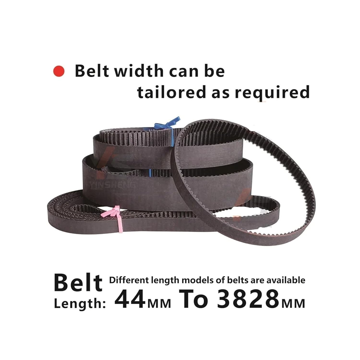1pc Rubber Cam Belt Model from 394-S2M to 430-S2M Serrated (412-S2M,Belt width- 15mm)