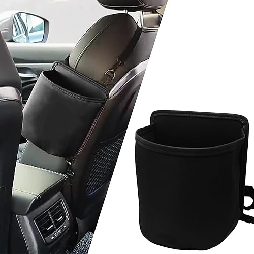Car Seat Side Cup Holder, Car Large Cup Holder Adapter for Drink Water Bottle Baby Stuff, Multi-Functional Hanging Car Seat Side Storage Bag, Essential Road Trip Car Accessories (Black)