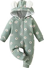 BRANDONN Kids Cotton Fleece Jumpsuit Romper Sleepsuit Hooded semi Winter Baby Boys & Girls, (9-12 Months)