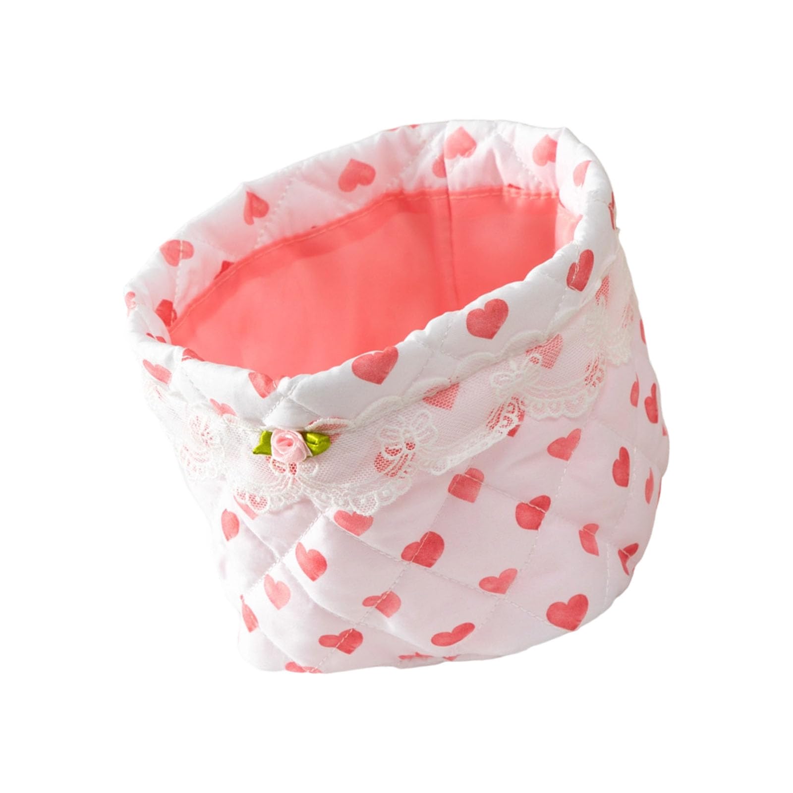 Quilted Fabric Foldable Organiser Basket for Desktop Home Storage Essentials Fabric Storage Essential