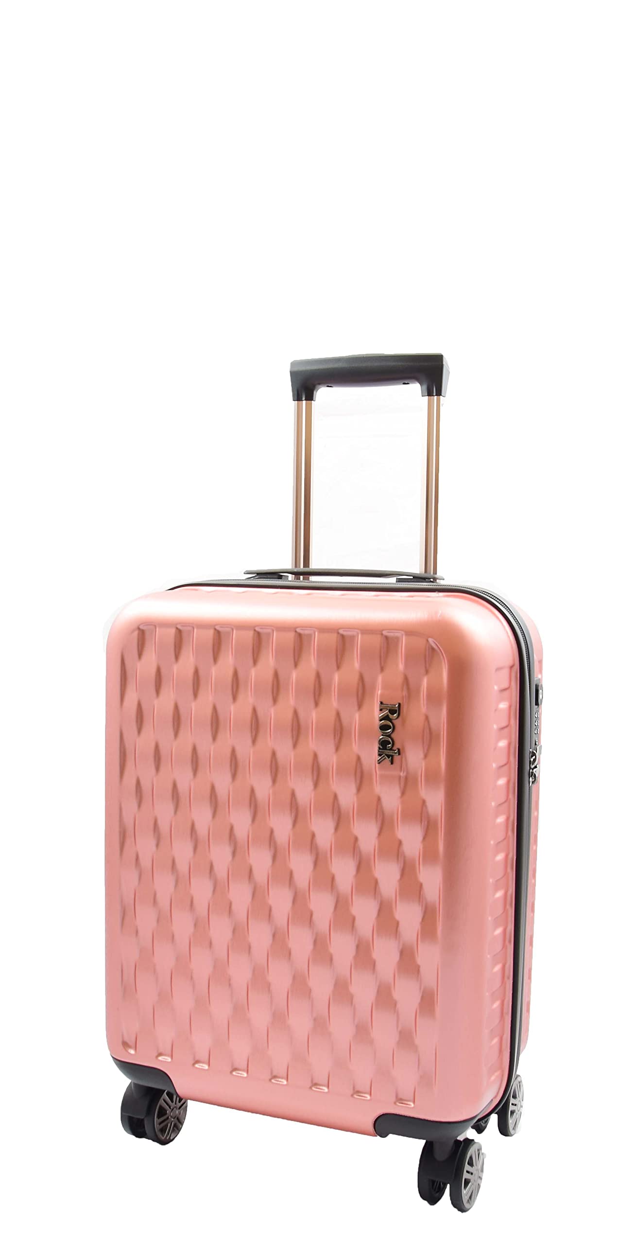 A1 FASHION GOODS Valigie leggere a 8 ruote rigide di alta qualità, borse da viaggio Groovy oro rosa, Oro rosa, Cabin | 56x39x23CM,34L,2.9KG, Bagaglio Hradside Con Ruote