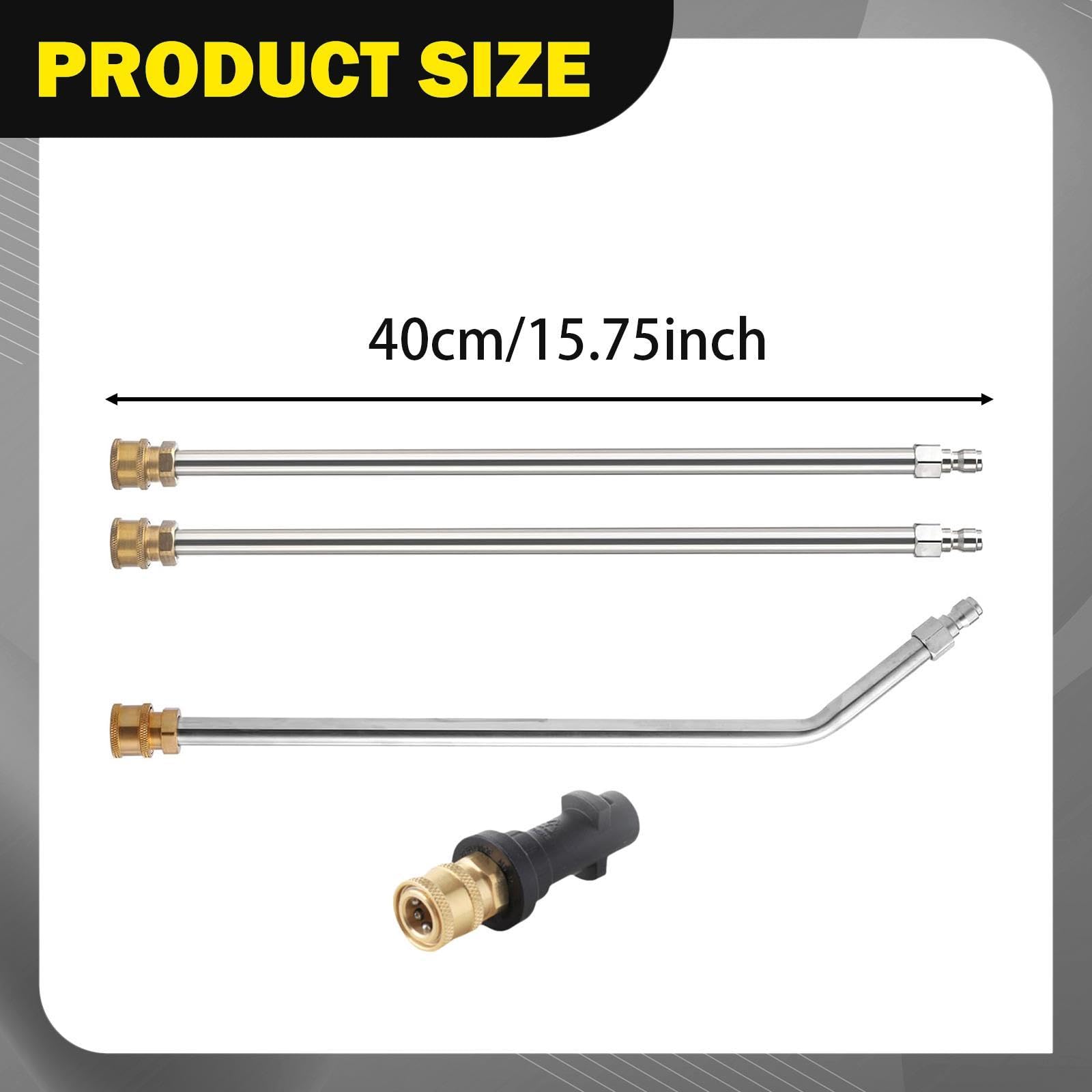 3 Varillas de extensión para hidrolavadora, 4000 PSI, Piezas de reparación multifuncionales, fáciles de Instalar para limpiadores de Bajos- con Conector