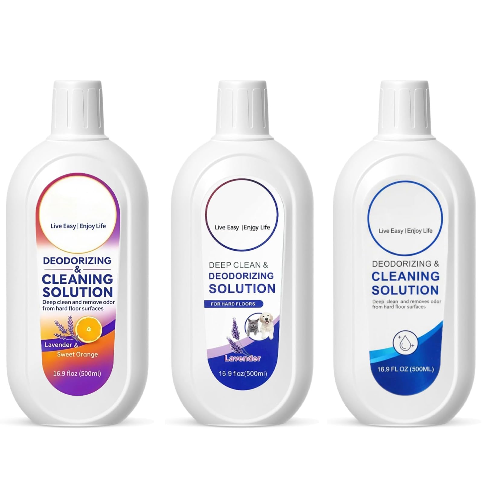 Solución Limpiadora para Suelos Compatible con Tineco, 3 x 500 ml, Cítricos y Lavanda/Lavanda/Fragancia Fresca, Secado Rápido y Sin Rayas para iFLOOR y FLOOR ONE