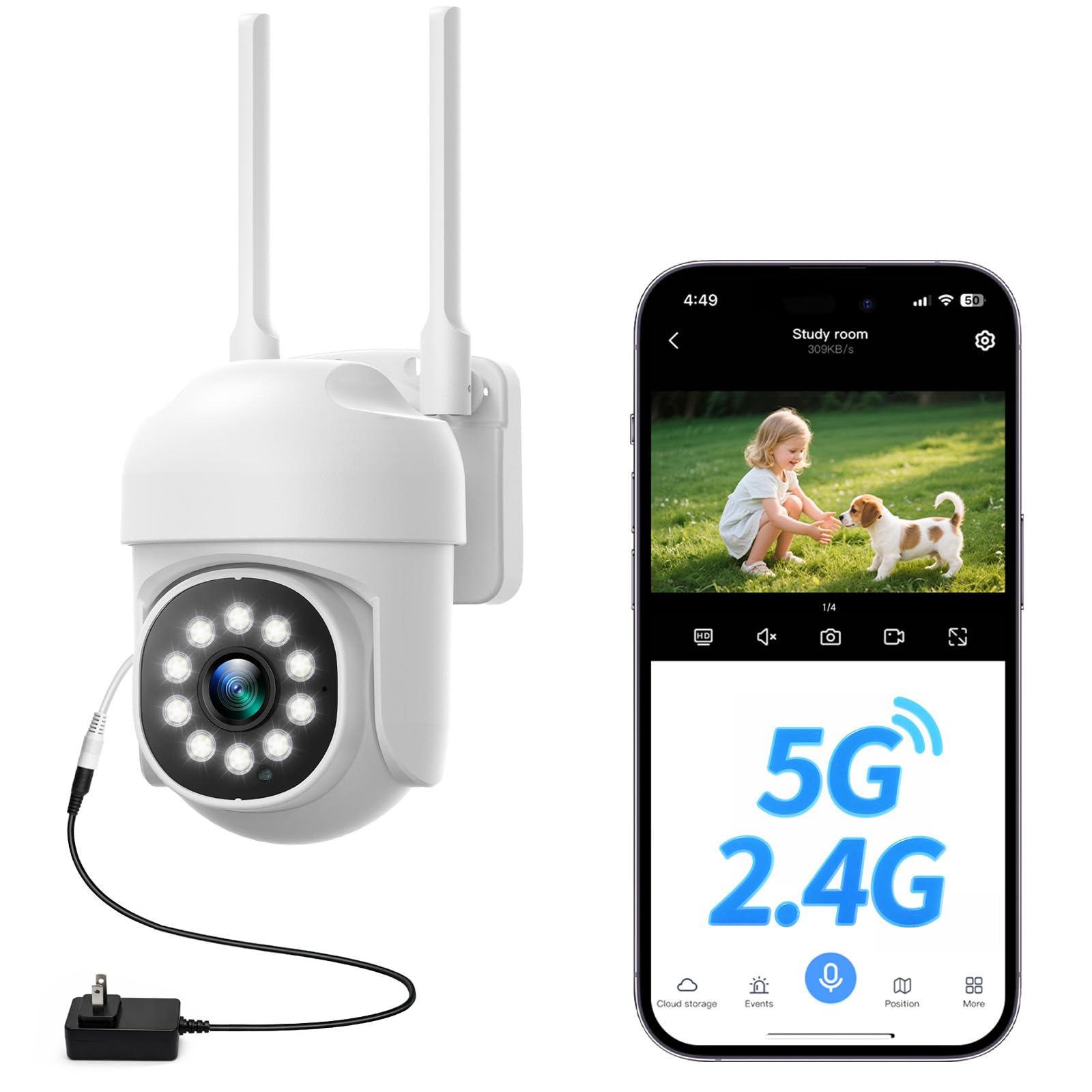 CAMCAMP Wireless Security Camera Outdoor WiFi Pro for Home 24/7 Recording