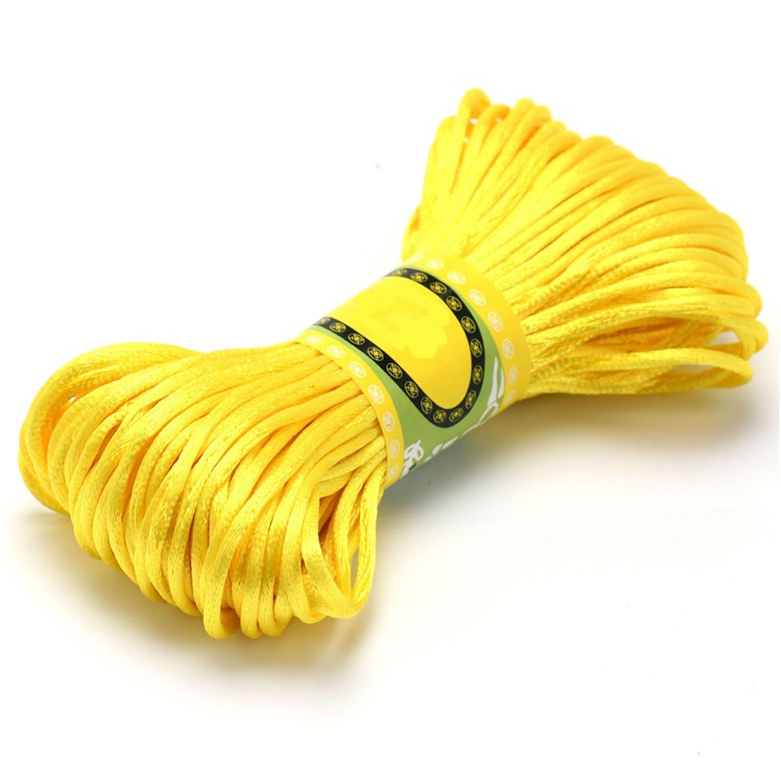 Nylon Cord Thread 10pcs 20Meters/Bundle Of 2.5MM Chinese Knot Polyester Colored No.5 Thread Handmade Woven Rope DIY Jewelry Wire for Making Bracelet, Necklace, Chinese Knot(Yellow)