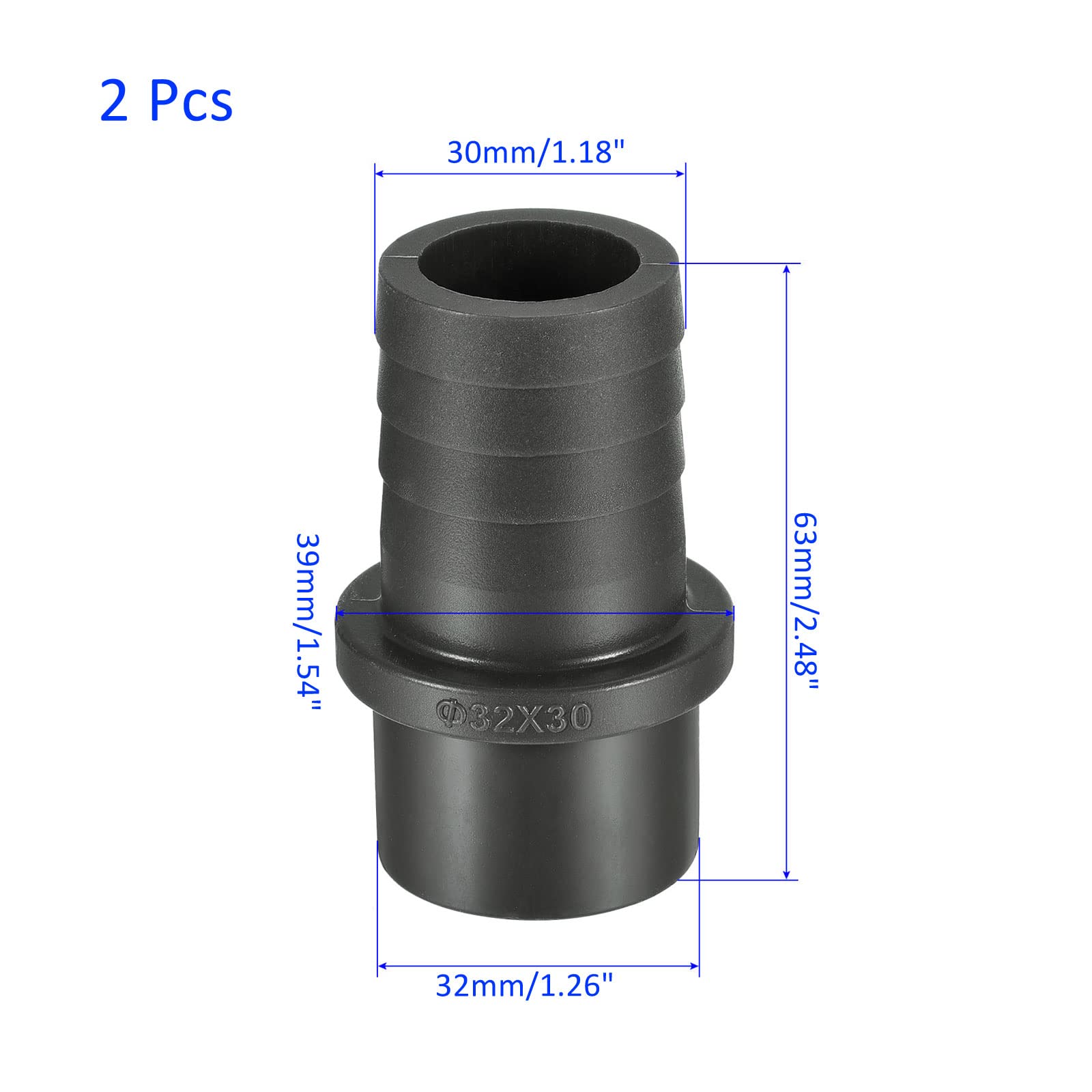 M METERXITY 2 Pack PVC Pipe Fitting, Water Tube Connector, 30mm Barb Straight Pipe Joint - Image 3
