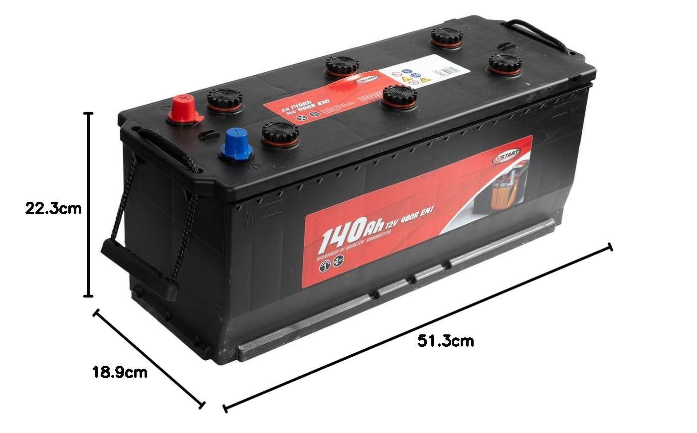 Start Batteria per autocarro e trattori 140Ah 12V 800A polo positivo sinistro