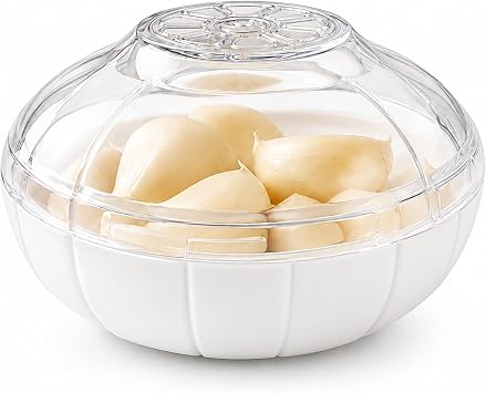 Garlic Keeper Saver Garlic Storage Containers With Lid | Onion Avocado Tomato Saver Fruit vegetable Holder Storage Garlic Holder