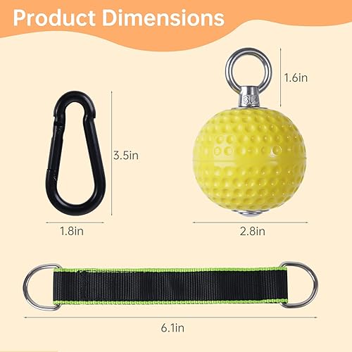 Miniatura 3 de Juego de bolas de entrenamiento de levantamiento de escalada, bolas de entrenamiento de agarre de mano con correas para colgar, ejercitador de