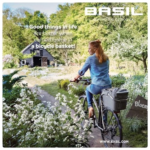 Basil Classic Carry All Fahrradkorb - MIK-System hinten - geringes Gewicht - inkl. Adapterplatte - 22 Liter - Schwarz