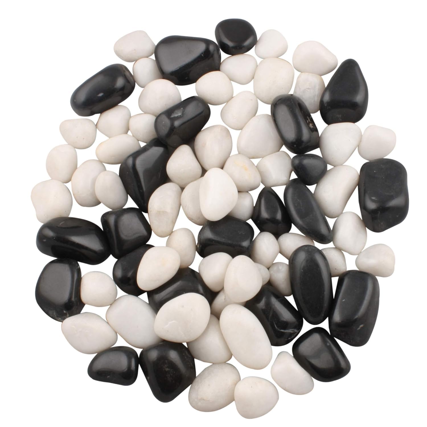JCC Amazing Stones Polished Pebbles Glossy Stones for Home Decor, Vase Fillers, Aquariums/Fish Tank, Gardens, Fountains, Table Decoration And Outdoor Garden Decoration (2990, Black & White, 1) (B0CB8S9QSC) Amazon Price History, Amazon Price Tracker