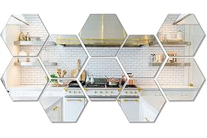 10Pcs Hexagon Wall Decor Glass Mirror Sets