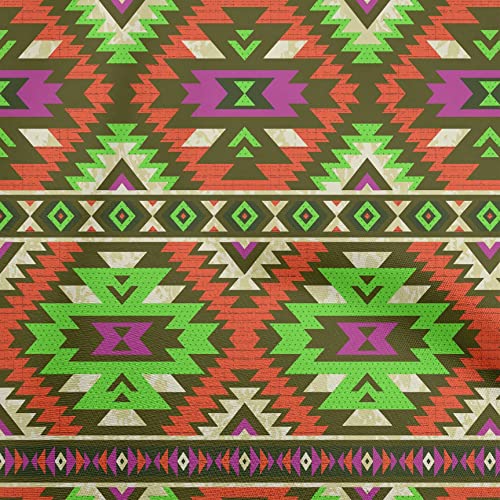 oneOone Silk Tabby Red Fabric African Aztech Quilting Supplies Print Sewing Fabric By The Yard 42 Inch Wide