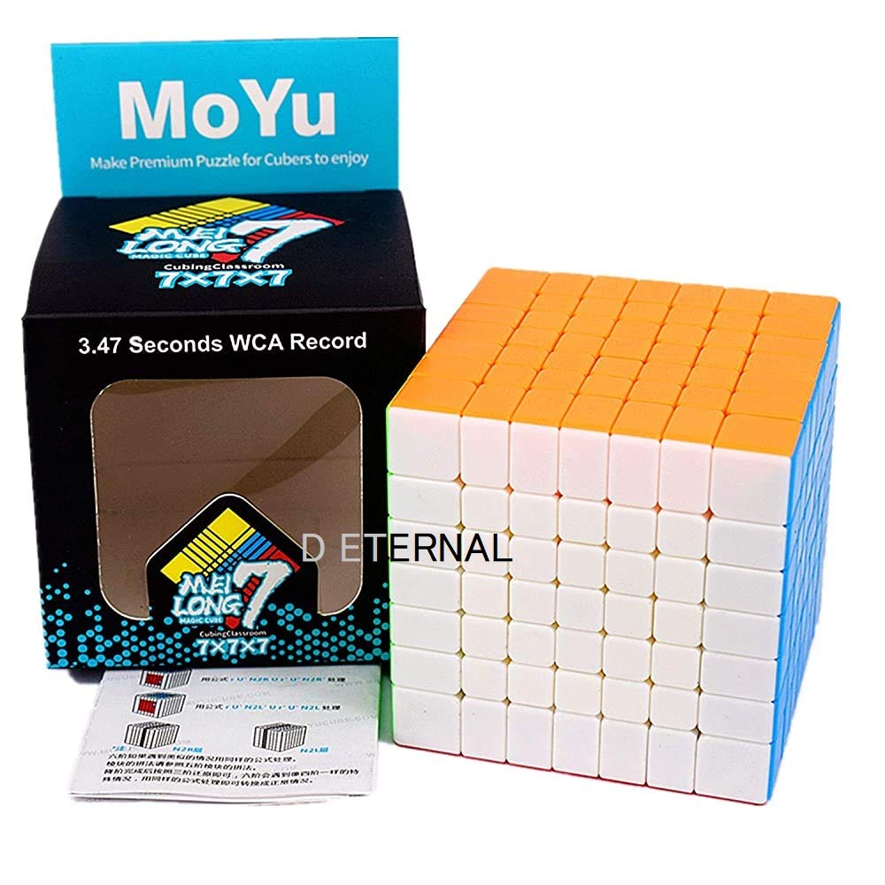 D ETERNAL Moyu Meilong 7X7 High Speed Stickerless Magic Puzzle Cube Toy,Multicolor (Mfjs Meilong 7X7), Adult-picture-14
